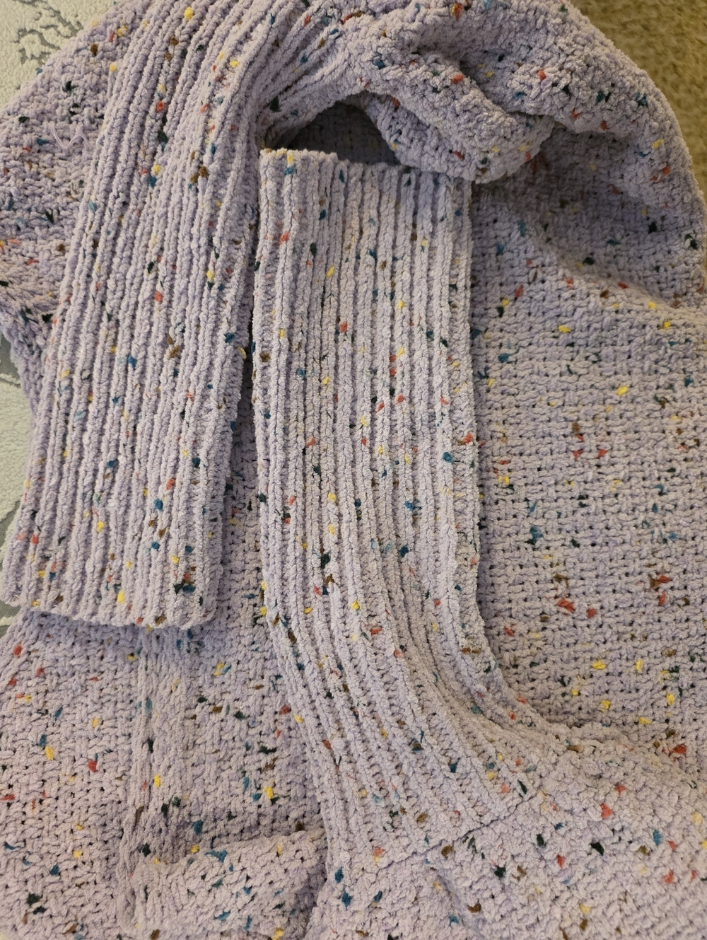 Cozy Lavender Speckled Knit Sweater